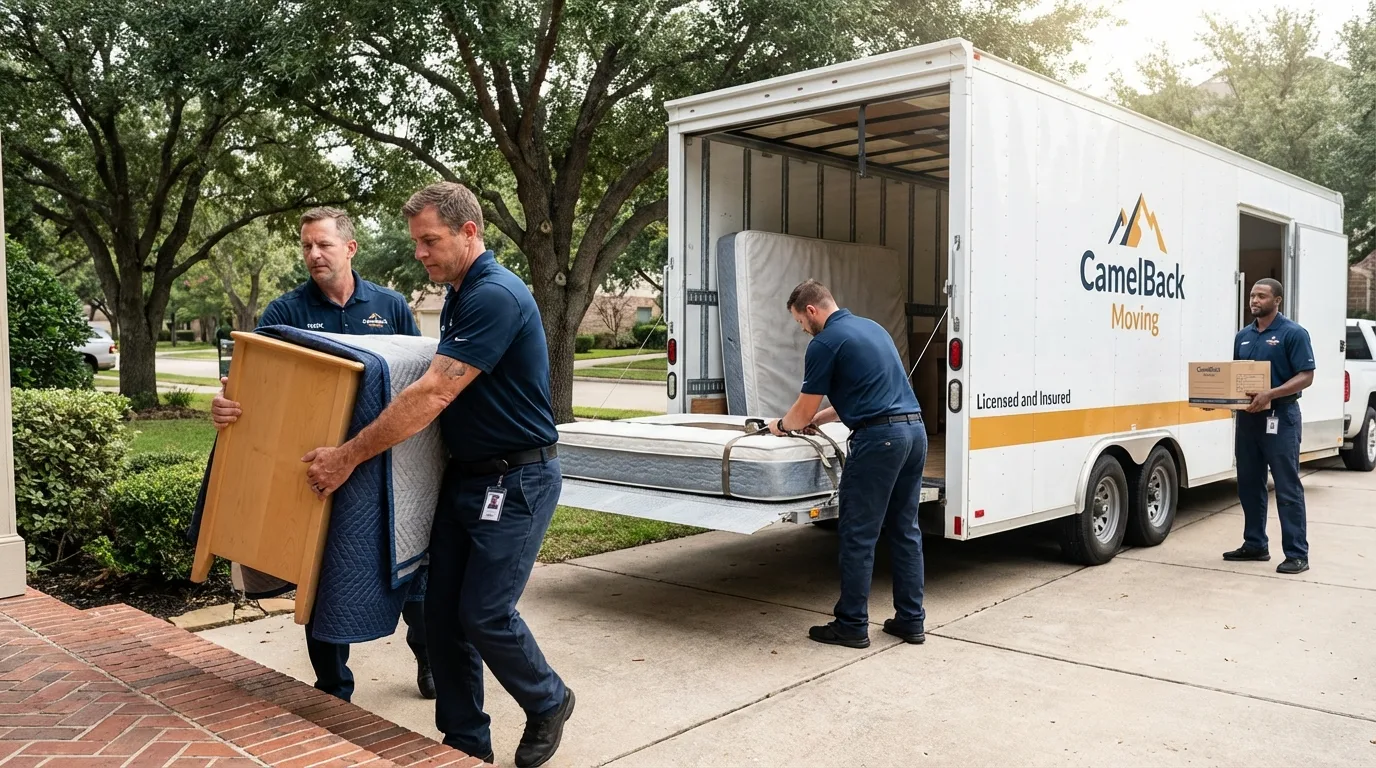 Crew loading residential truck for cross-state move from Carbon Hill, AL