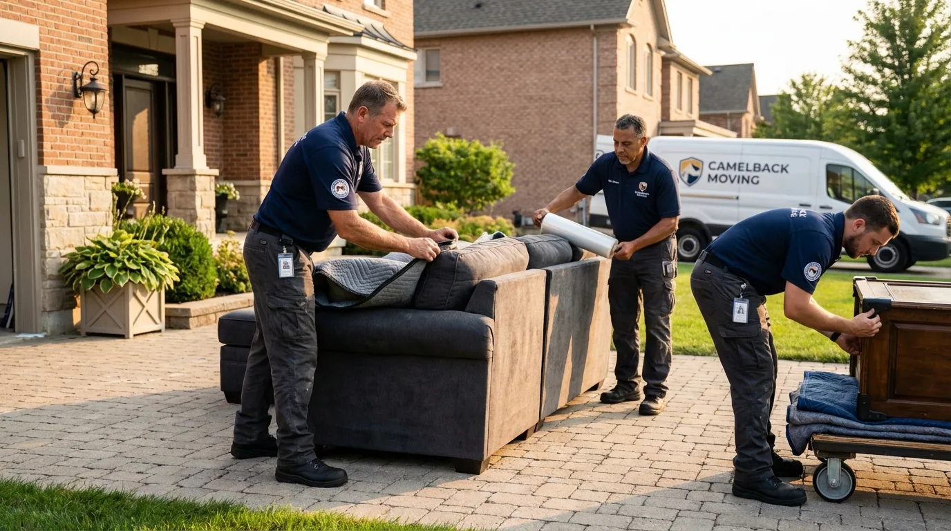 Large estate moving crew wrapping furniture in Carbon Hill, AL