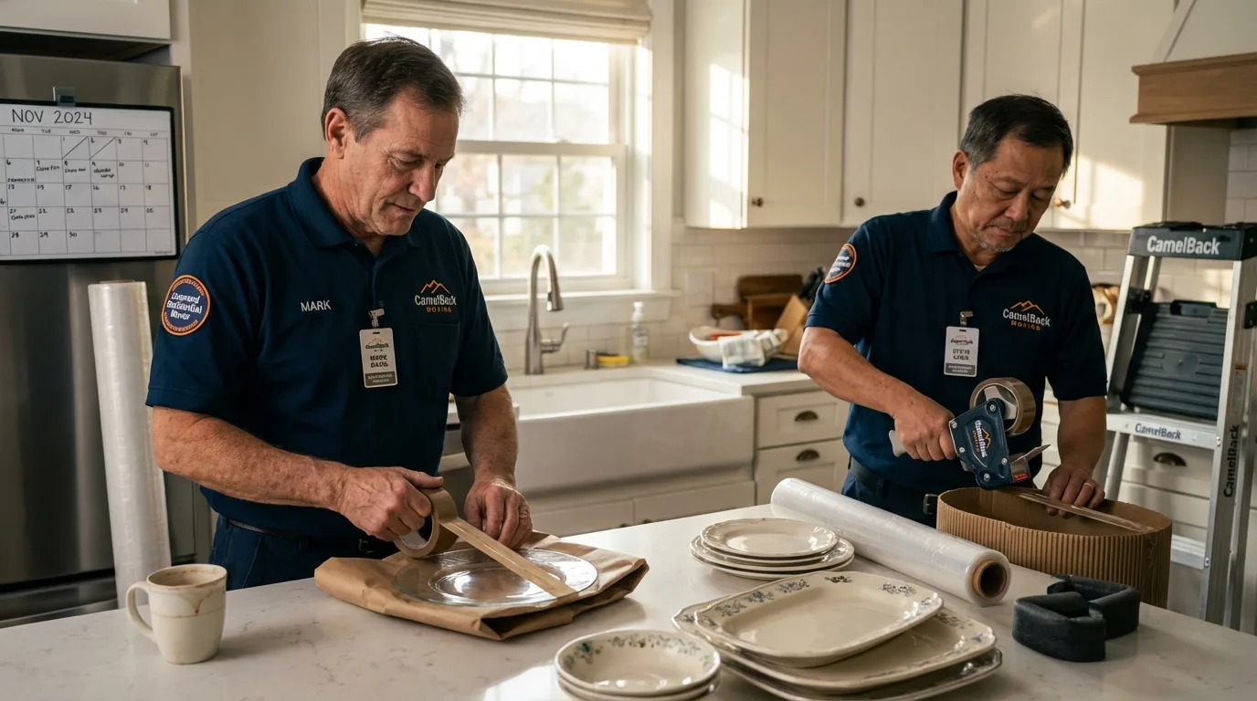 Professional crew packing kitchen dishware in Carbon Hill, AL